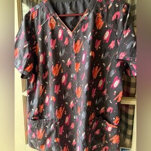Cherokee Infinity Charcoal scrub Top XL